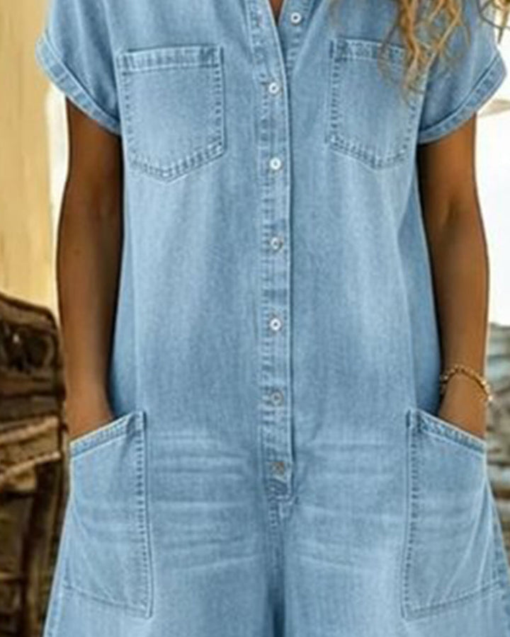 Delya | Short Sleeve Playsuit Dress.