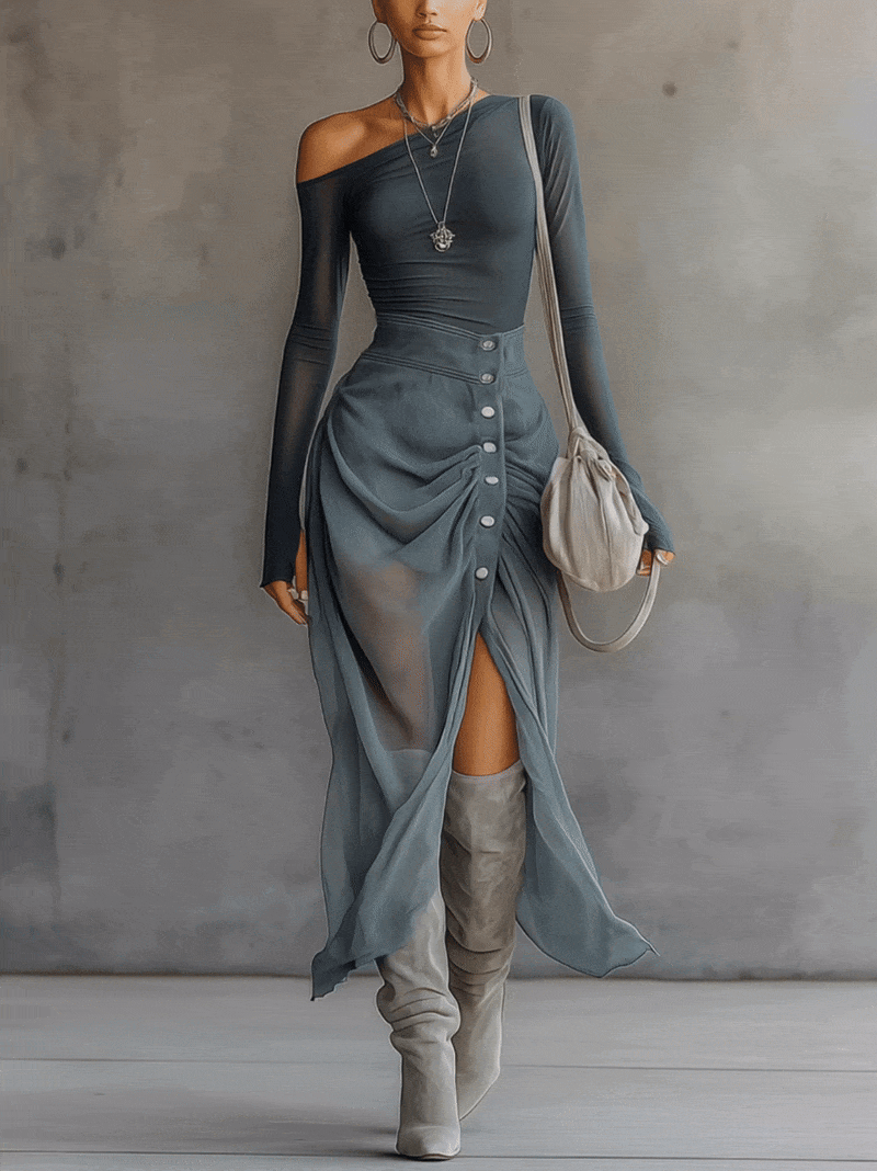 Jamie | Elegant Off-Shoulder Maxi Dres