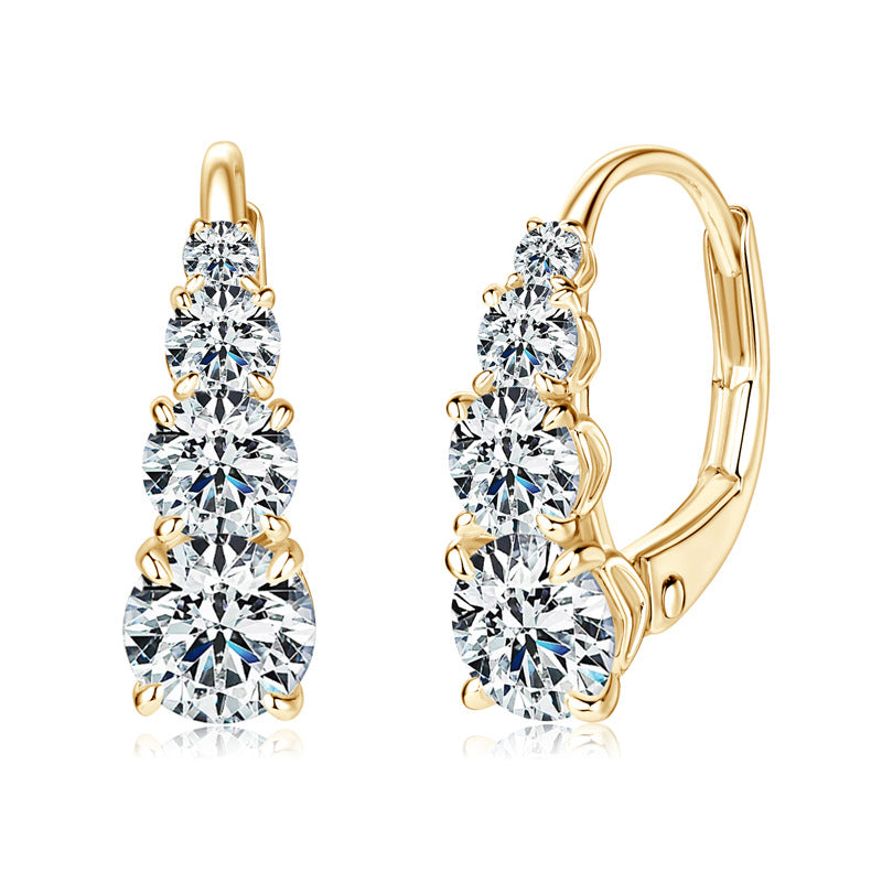 Jamie | Earrings with Four Stones 18k Gold