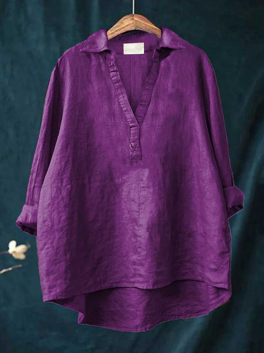 Andrea | Elegant Linen Summer Blouse