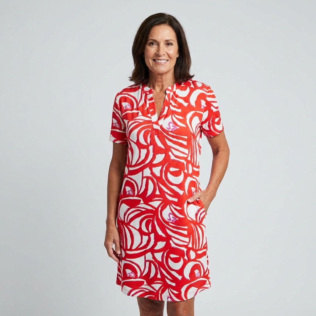 Mira - Printed Dress with V-neck
