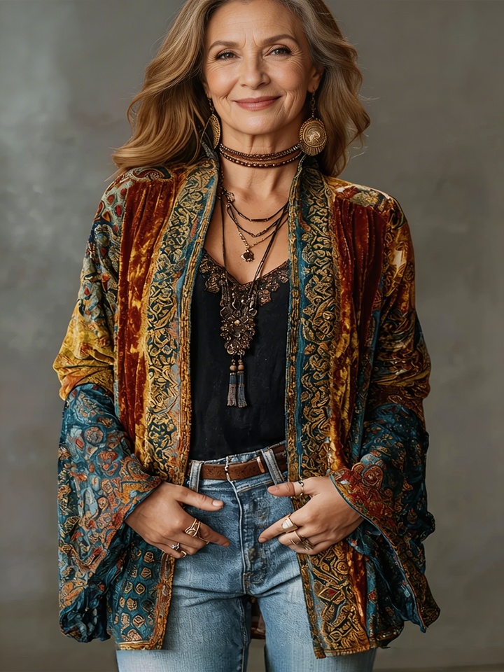 Miriam | Artisan Velvet Embroidered Kimono