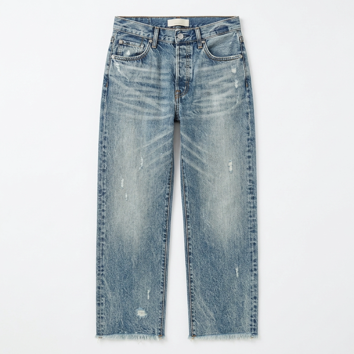 Vivara | Retro Fringed Cropped Straight Leg Jeans