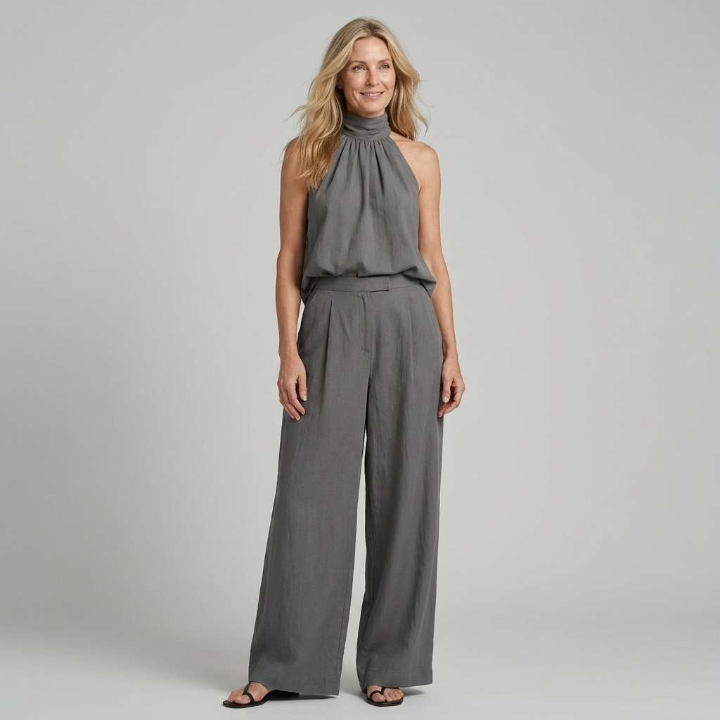 Light | Elegant Light Blue Cotton-Linen Suit