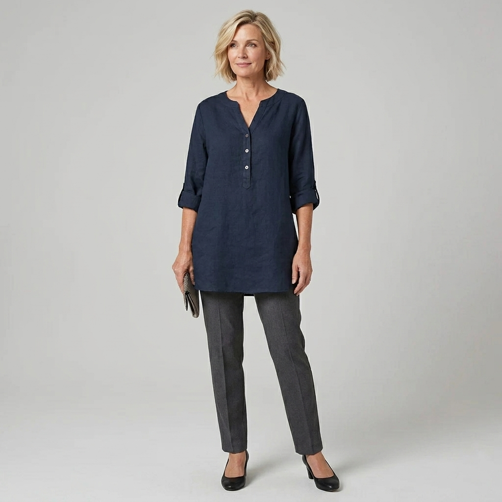 Veronique | Effortless Artisan Button-Front Top