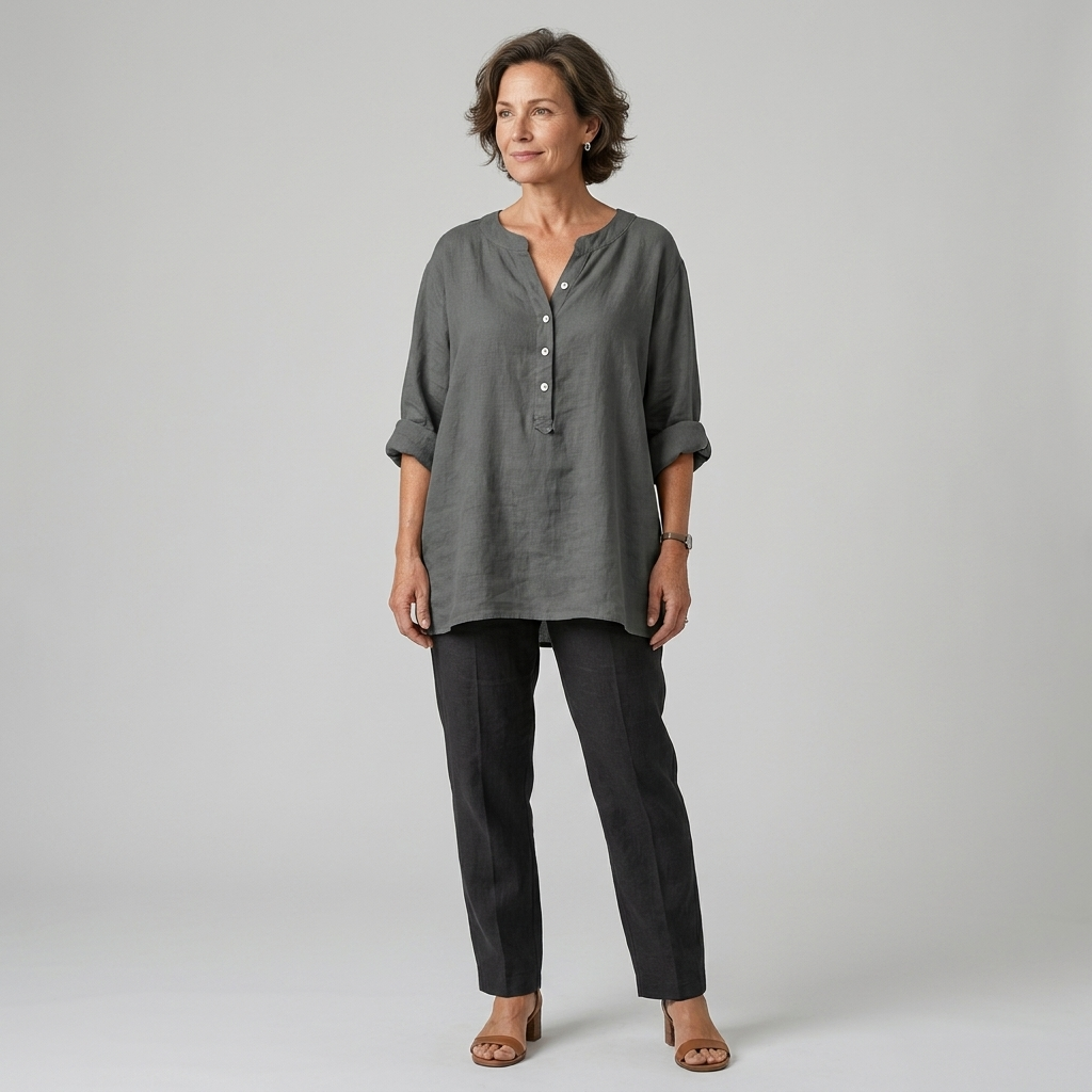 Veronique | Effortless Artisan Button-Front Top