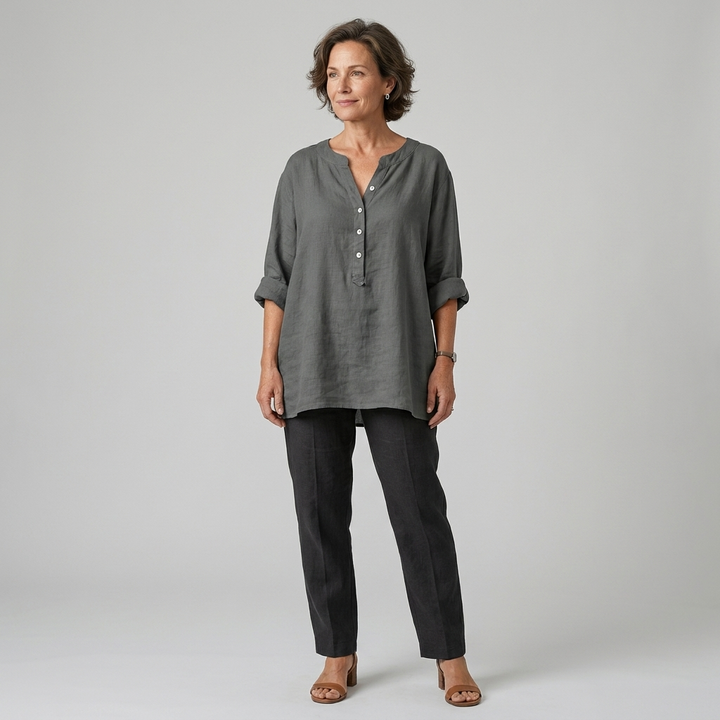 Veronique | Effortless Artisan Button-Front Top
