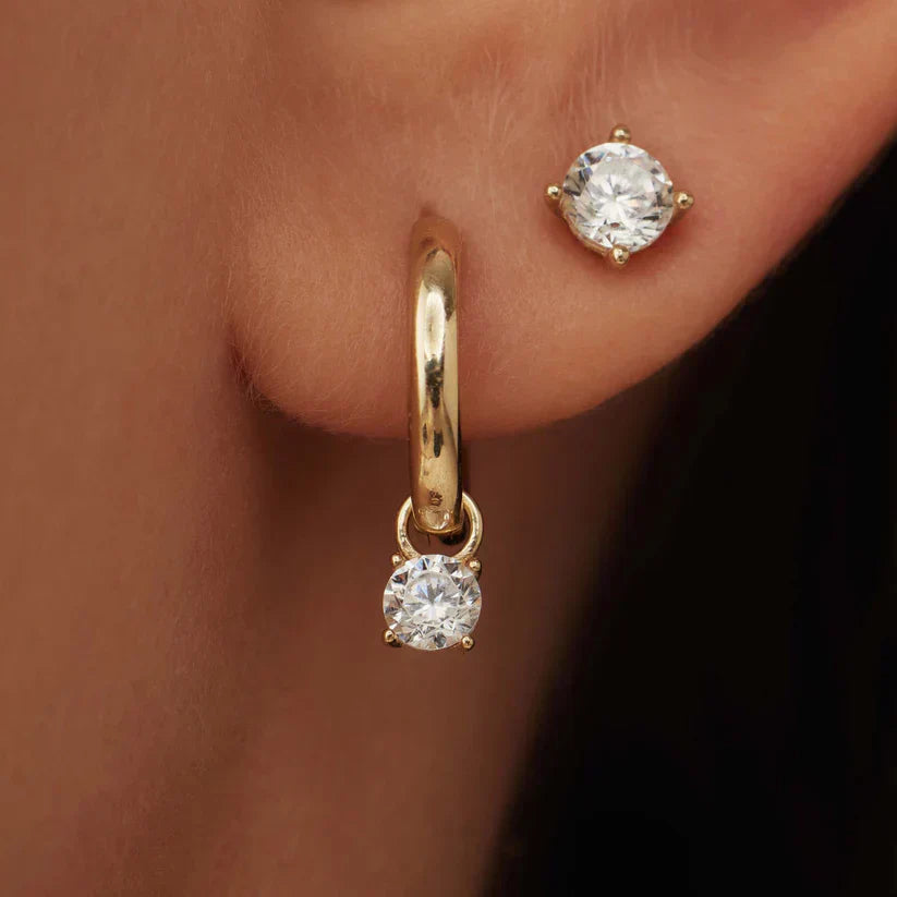 Jamie | Diamond Pendant Earrings 18k Gold