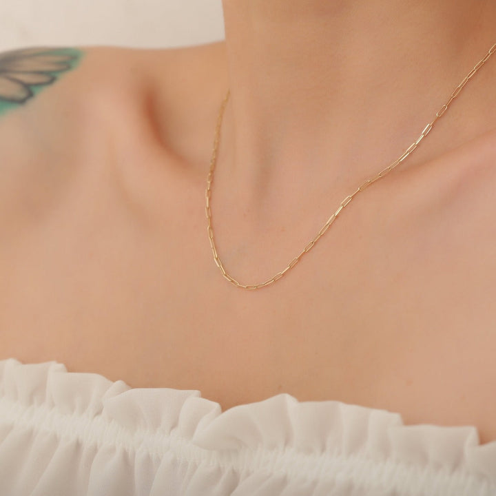 Jamie | Small Paper Necklace 18K Gold
