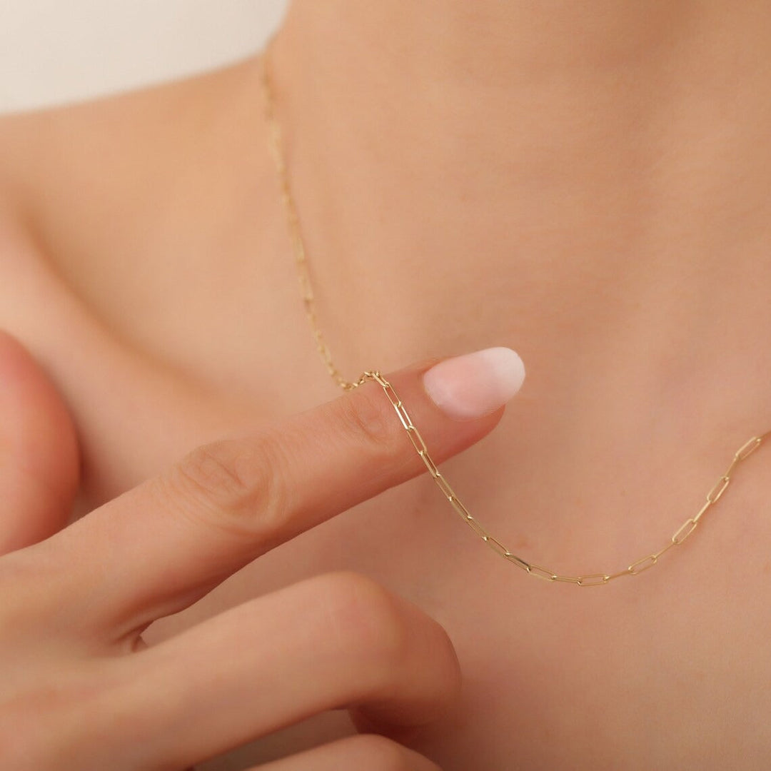 Jamie | Small Paper Necklace 18K Gold