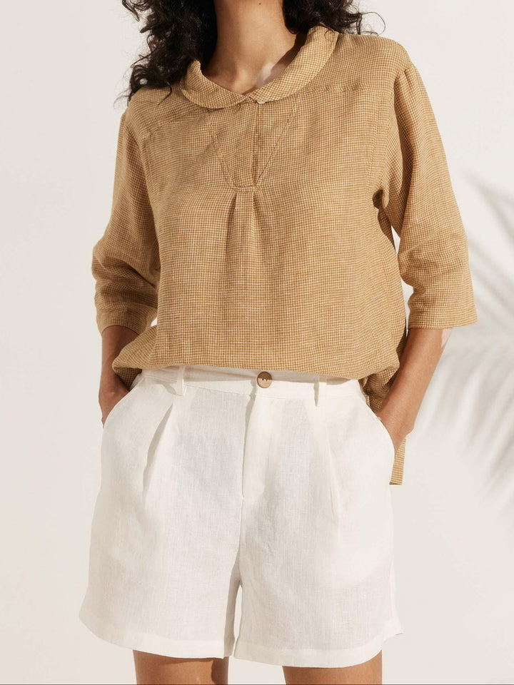 Katherine | Effortless V-Neck Peter Pan Blouse