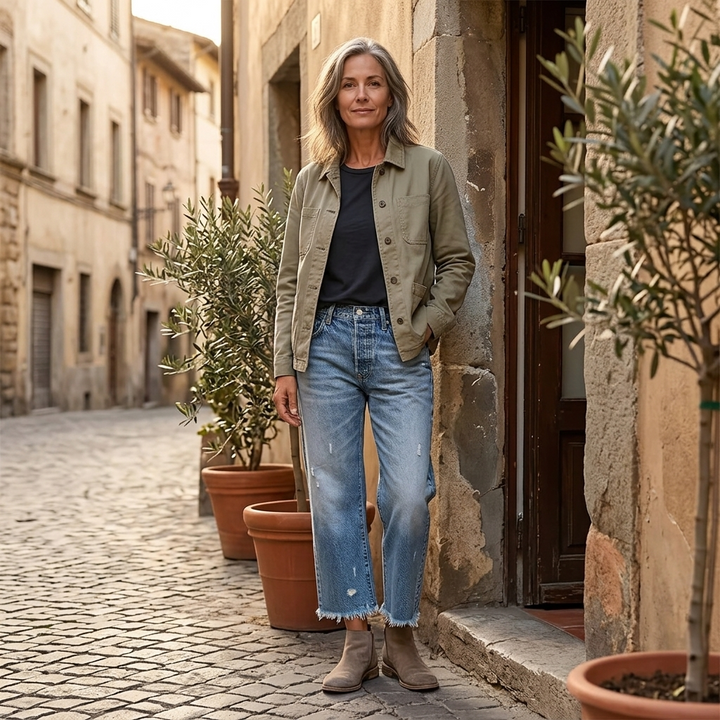 Vivara | Retro Fringed Cropped Straight Leg Jeans