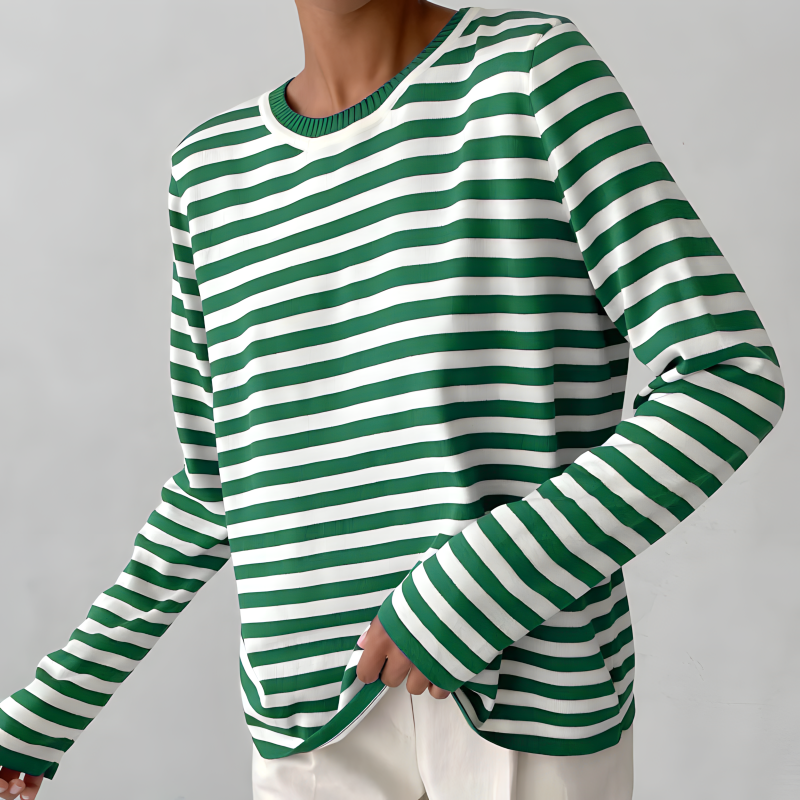Classic Striped Organic Cotton Long Sleeve Sweater