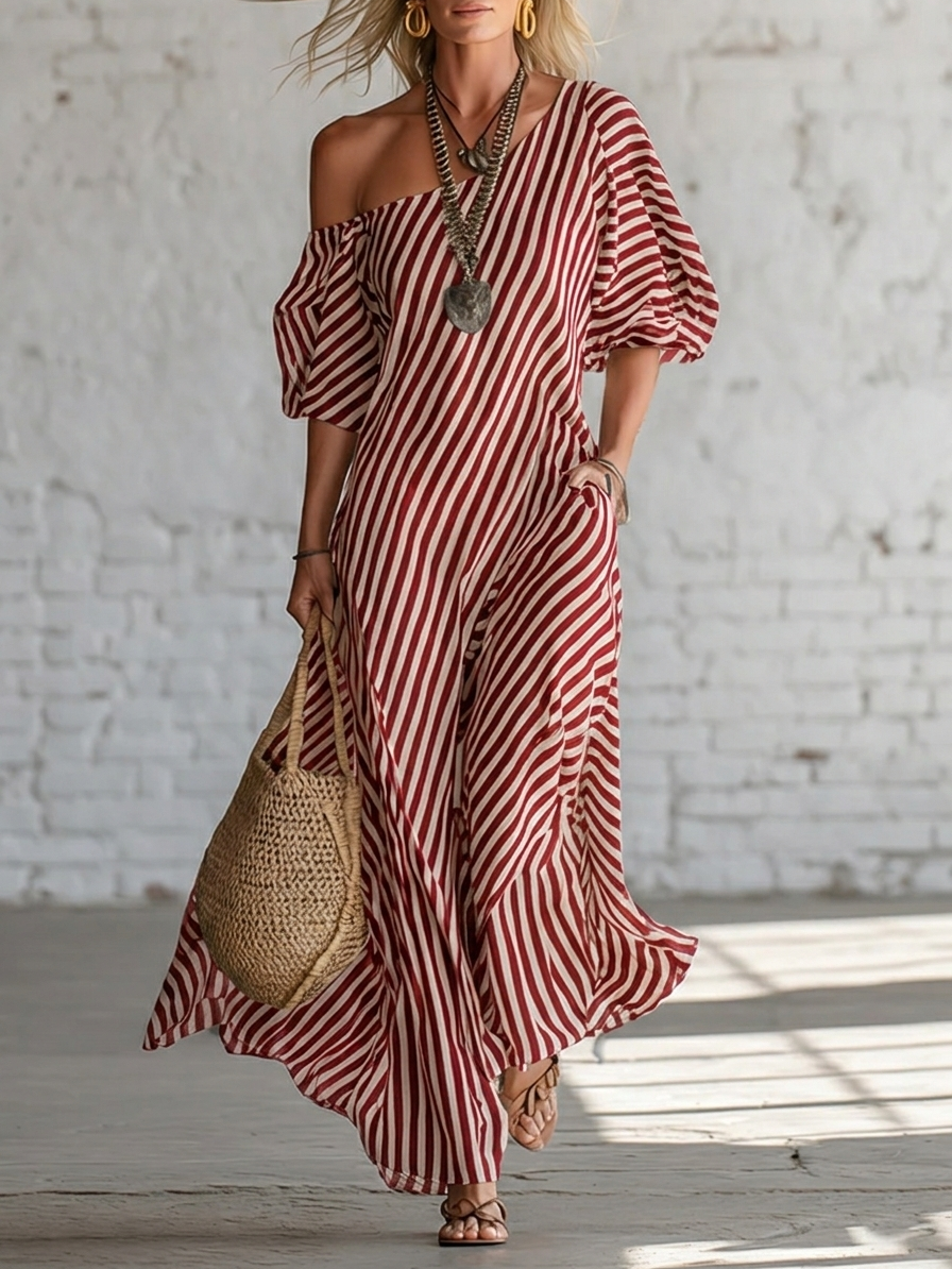 Serena™ | Effortless Striped Maxi Dress
