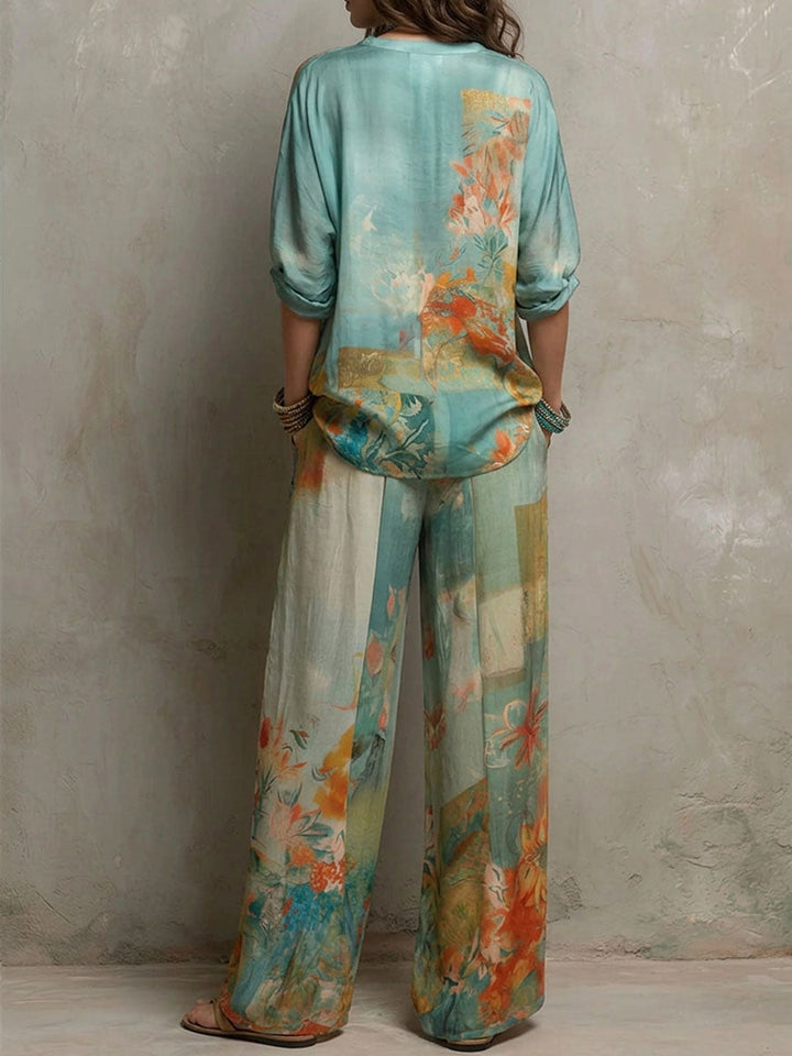 Chiara | Floral Flared Pants Set