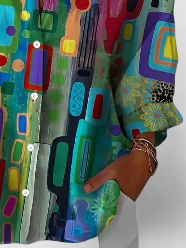 Jamie | Elegant Geometric Pattern Blouse