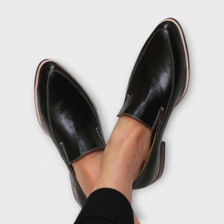 Theodora | Women's Black Slip-On Loafers