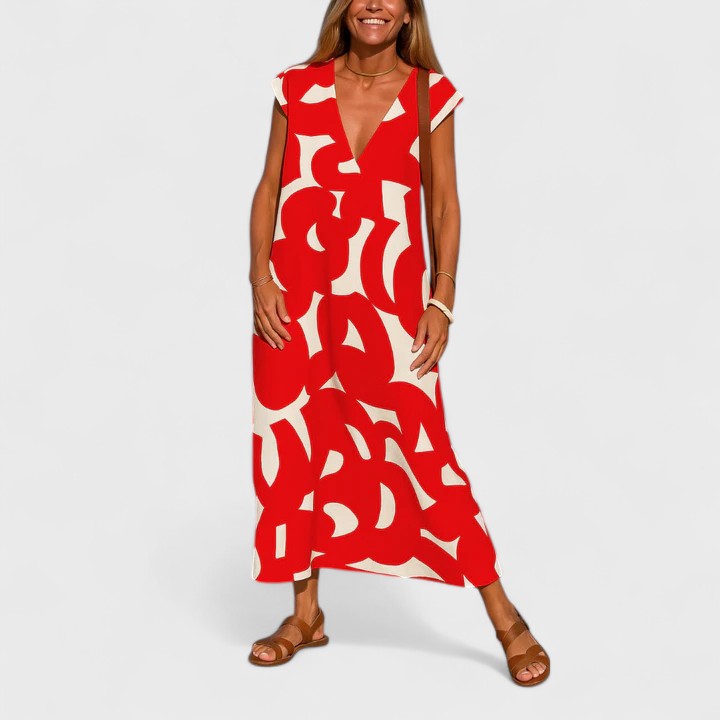 Jamie | Flowing V-Neck Dress